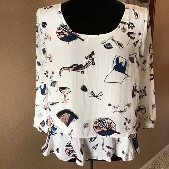 Anthropologie - Super Cute 100% Silk Maeve Top! - Picture 3 of 8